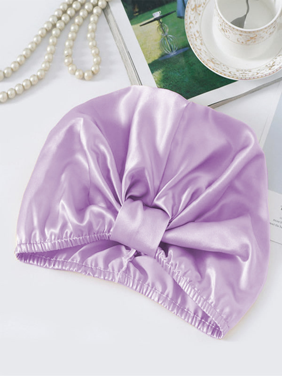 [Lavande] SilkSilky-FR Pure Soie Sleep Cap 002