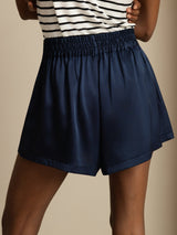 [Bleu Foncé] SilkSilky-FR 19Momme Femme Shorts 002
