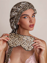 SilkSilky-FR Soie Sleep Cap Leopard 001