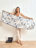 SilkSilky FR Pure Soie Scarf Bleu 004