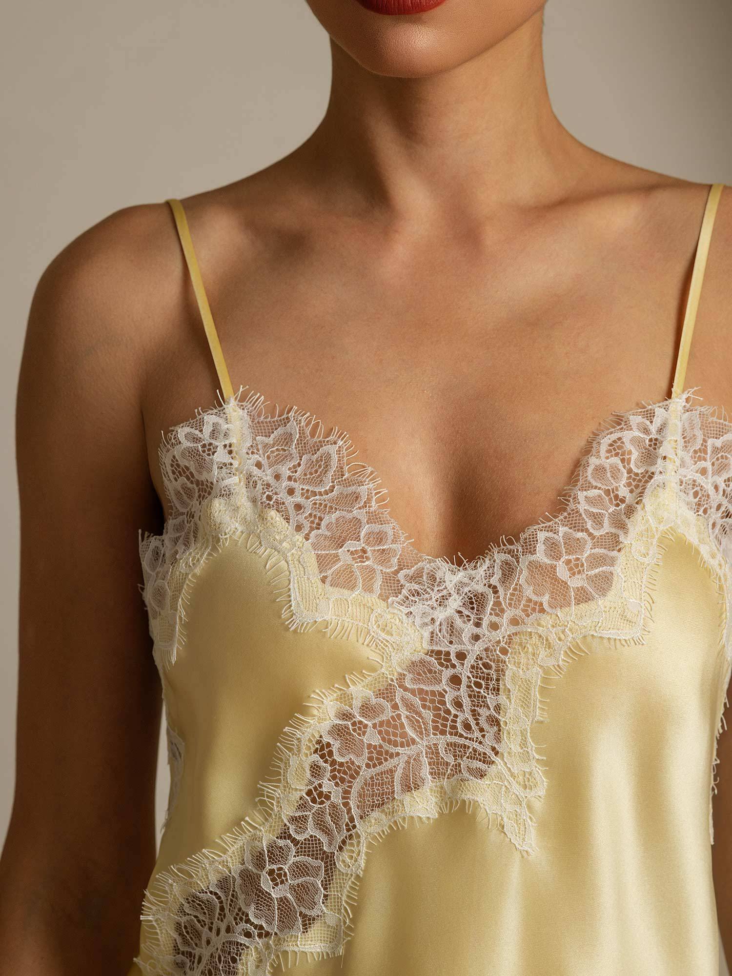 [JauneClair] SilkSilky-FR Soie Camisoles 004