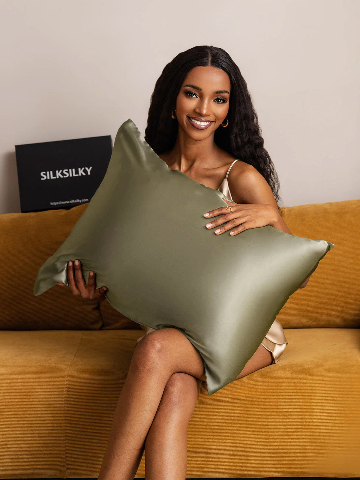 [Vert Olive] SilkSilky-FR 22Momme Pure Soie Pillowcase 003