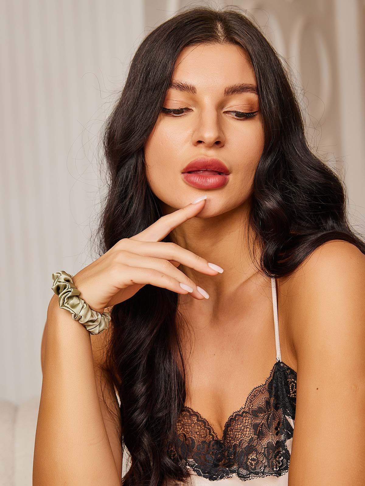 [Vert Menthe] SilkSilky-FR 19Momme Pure Soie Scrunchie 002