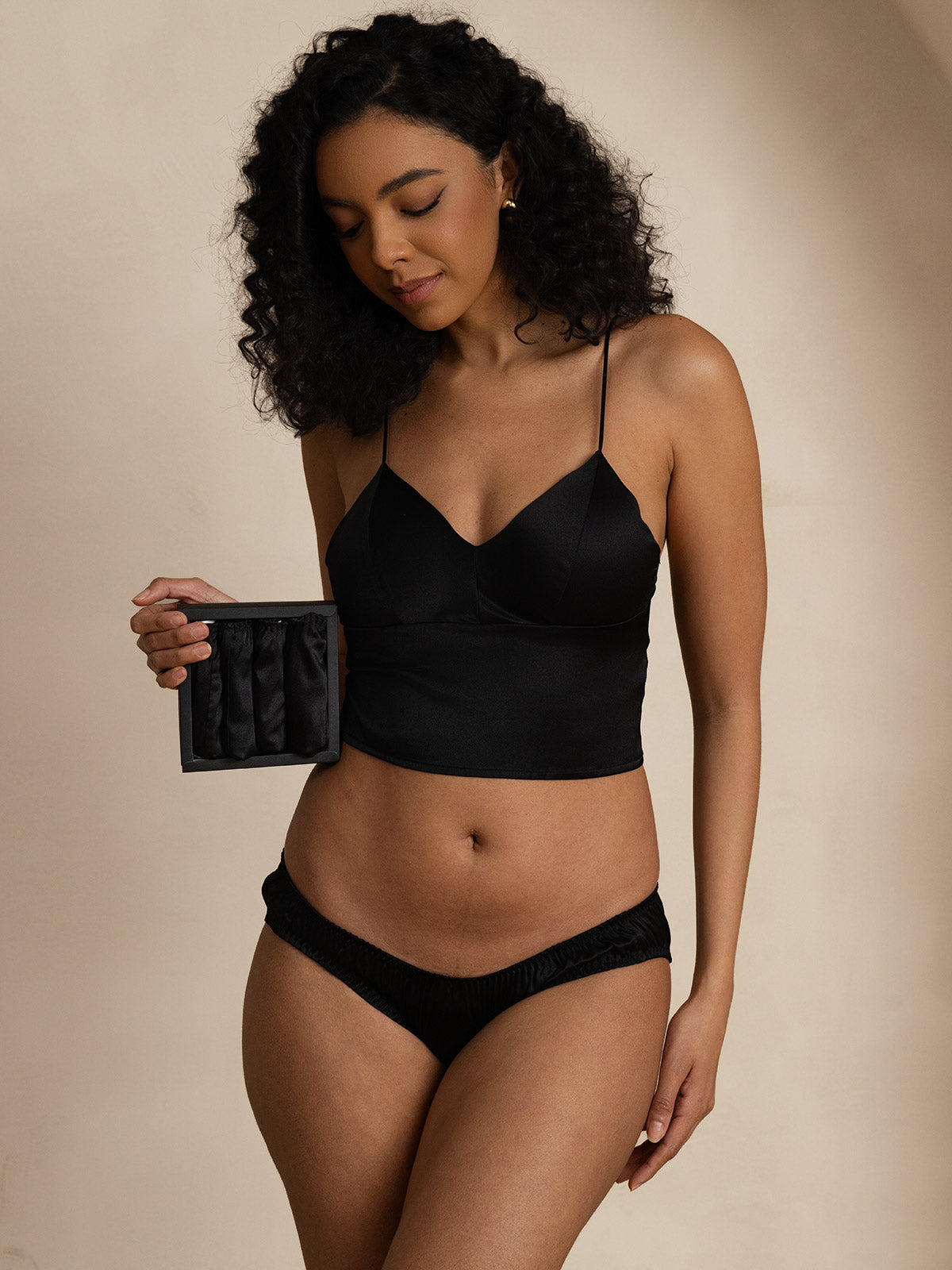 [Noir] SilkSilky-FR Soie Tricotée Panty 004