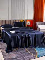 [Bleu Foncé] SilkSilky-FR 22Momme Parure de Lit Soie 003