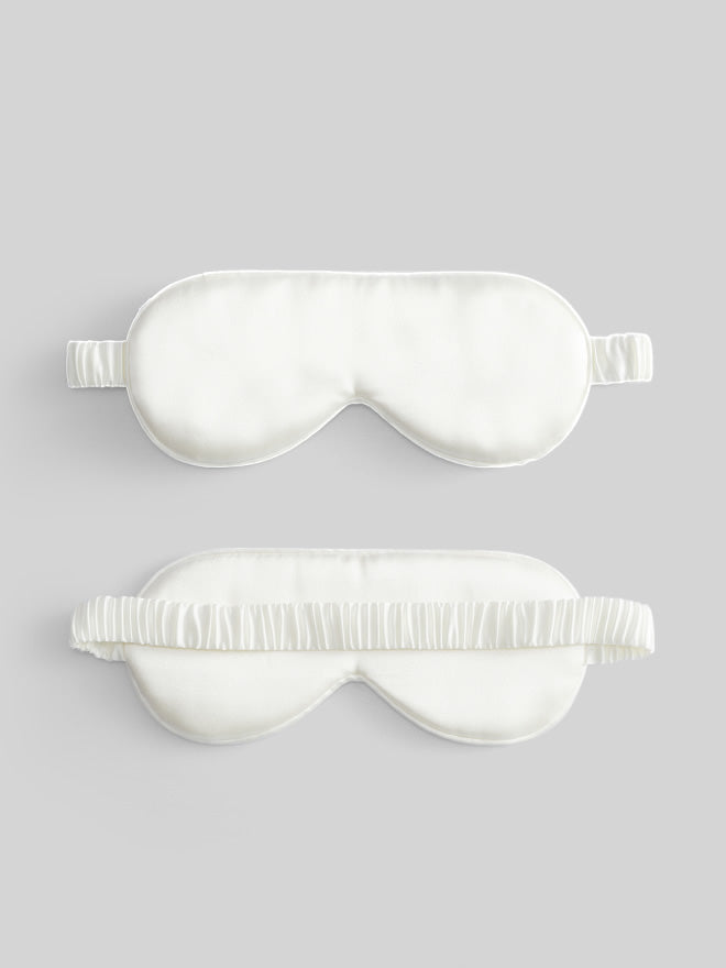 [Blanc] SilkSilky-FR 19Momme Pure Soie Eye Mask 005