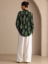 [Mousse Noire] SilkSilky-FR Long Sleeve Lapel Collar Blouse 002