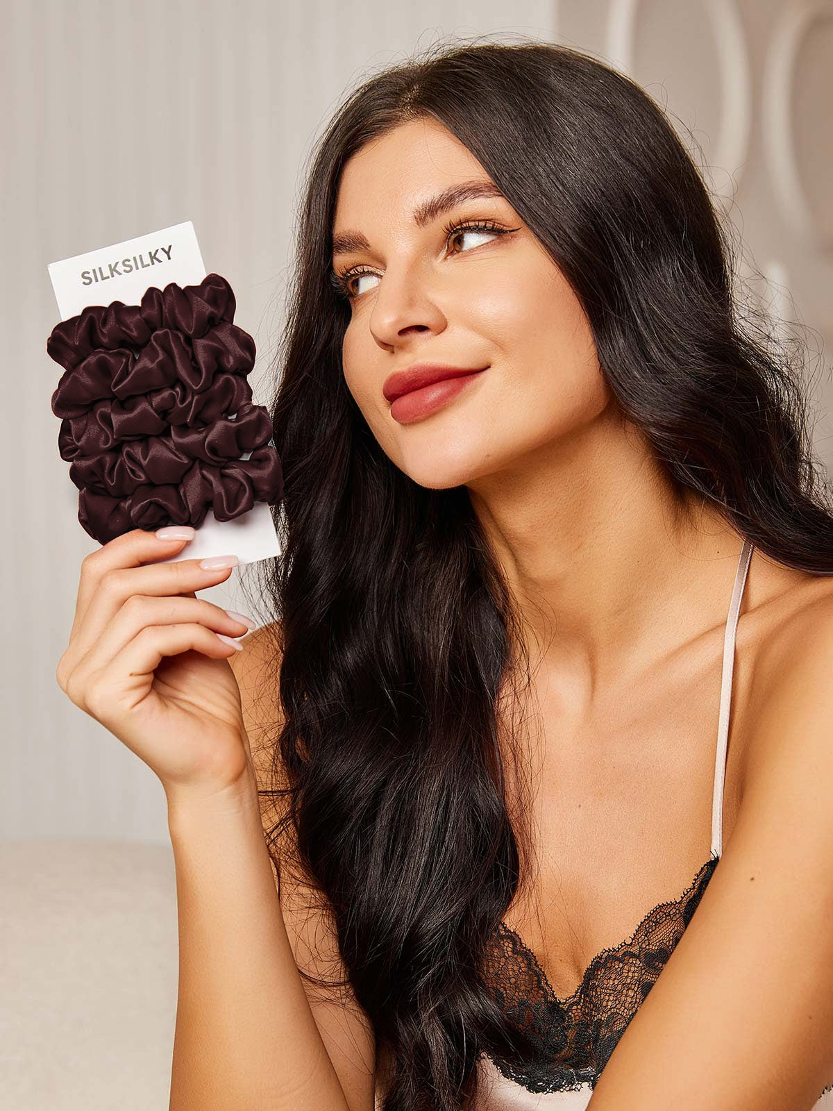 [Brun] SilkSilky-FR 19Momme Scrunchie 001