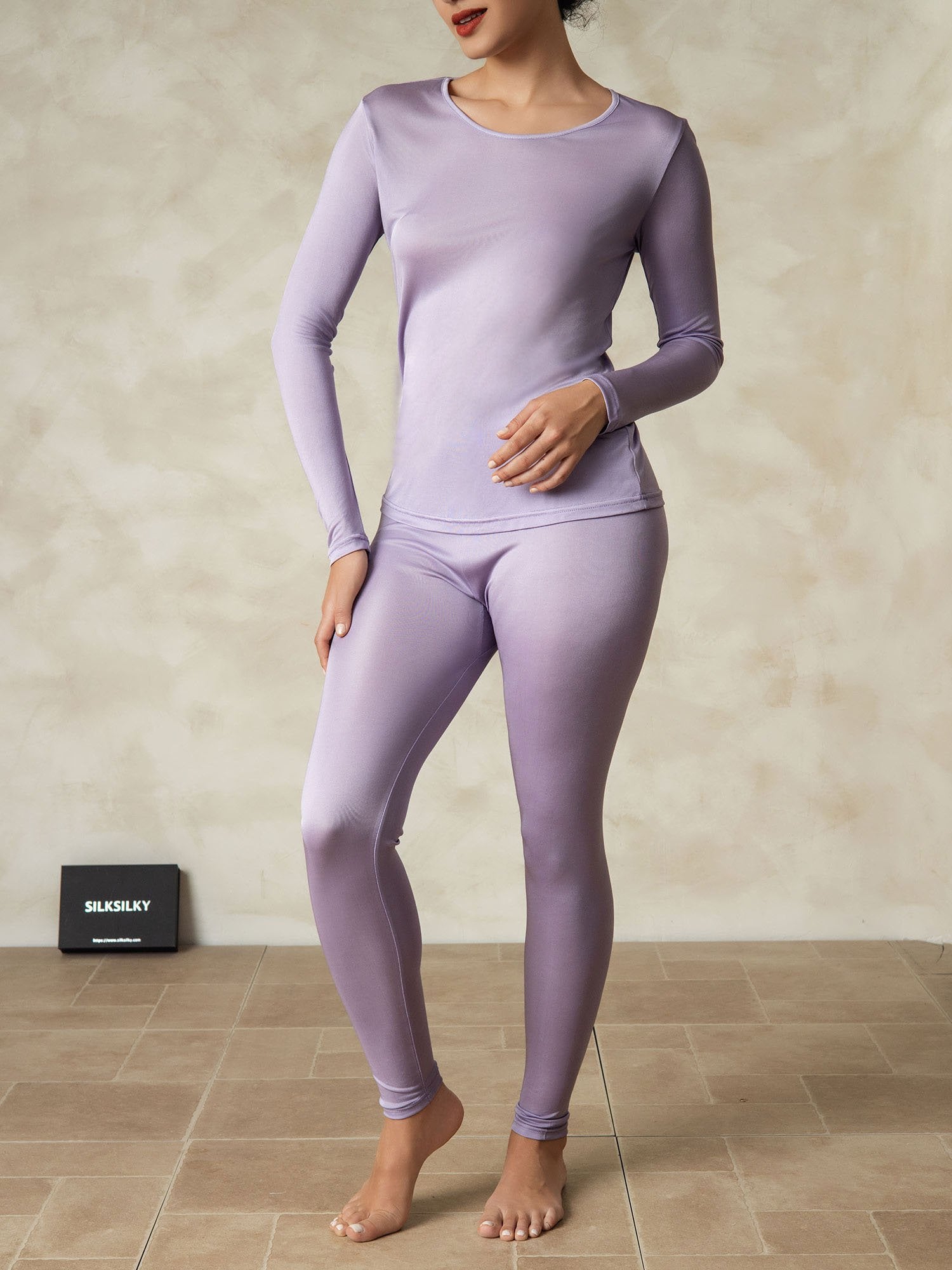 [Violette] SilkSilky-FR Soie Col Rond Femme Pyjamas 004