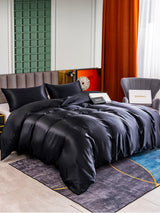 [Noir] SilkSilky-FR 25Momme Parure de Lit Soie 001