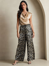 [Leopard] SilkSilky-FR Pure Soie Womens Pants 007,