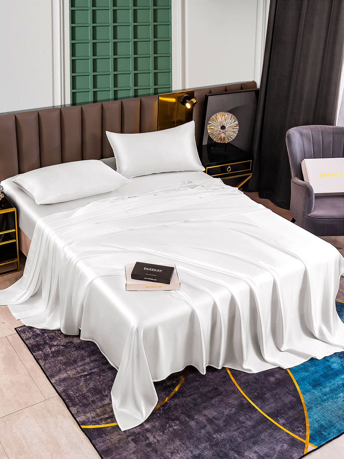 [Blanc] SilkSilky-FR 25Momme Pure Soie Bedding Set 002