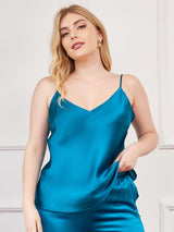[Bleu Royal] SilkSilky-FR Fines Brides Col V Top À Fines Brides grandes tailles 003
