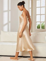 [Champagne] SilkSilky-FR Sleeveless V Neck Chemises de nuit 002