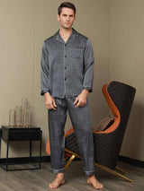 [Ginkgo Marine] SilkSilky-FR 19Momme Manches longues Homme Pyjamas 007