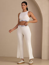 [Blanc] SilkSilky-FR Sleeveless Crew Neck Women's Outfit Sets 003