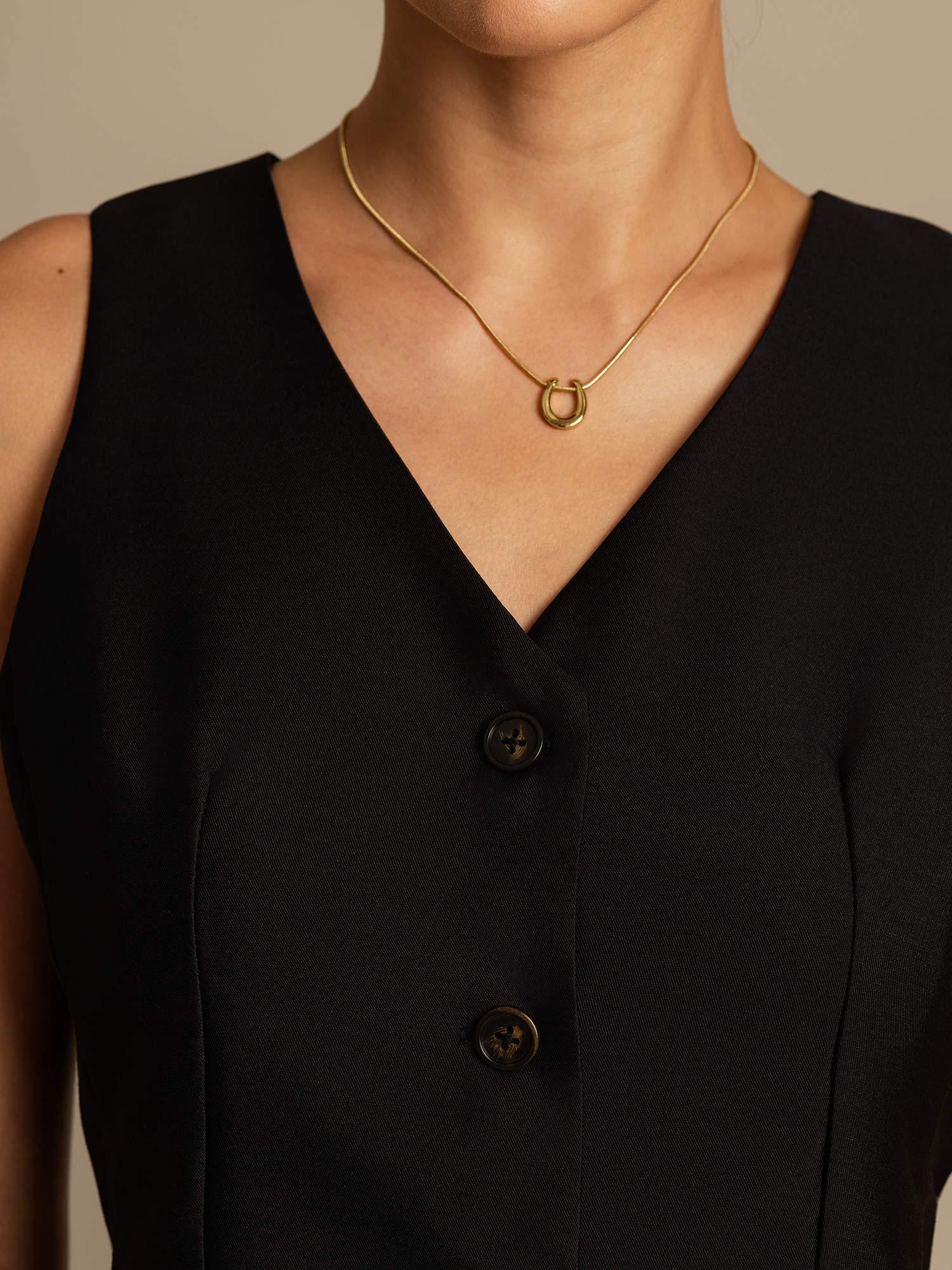 [Noir] SilkSilky-FR 32Momme Soie Womens Vest 004,