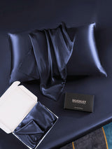 [Bleu Foncé] SilkSilky-FR 30Momme Taies d'Oreiller 005