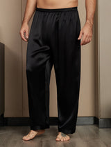 [Noir] SilkSilky-FR Pure Soie Mens Sleep Bottoms 001