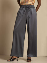 [GrisFoncé] SilkSilky-FR 19Momme Womens Pants 003