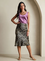 [Leopard] SilkSilky-FR 19Momme Pure Soie Skirt 007,