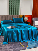 [Bleu Royal] SilkSilky-FR 25Momme Parure de Lit Soie 002