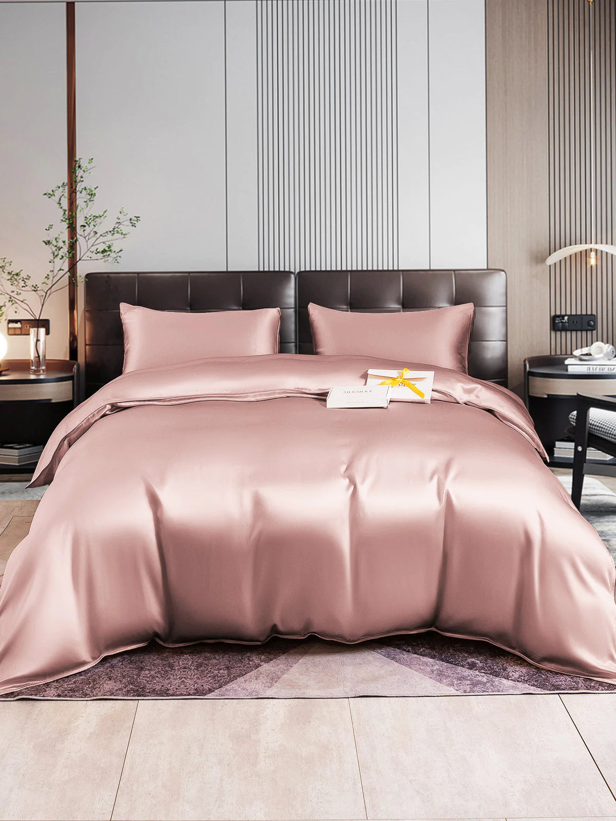 [Mauve Pâle] SilkSilky-FR 22Momme Pure Soie Bedding Set 001