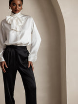 [Noir] SilkSilky-FR 19Momme Soie Womens Pants 003