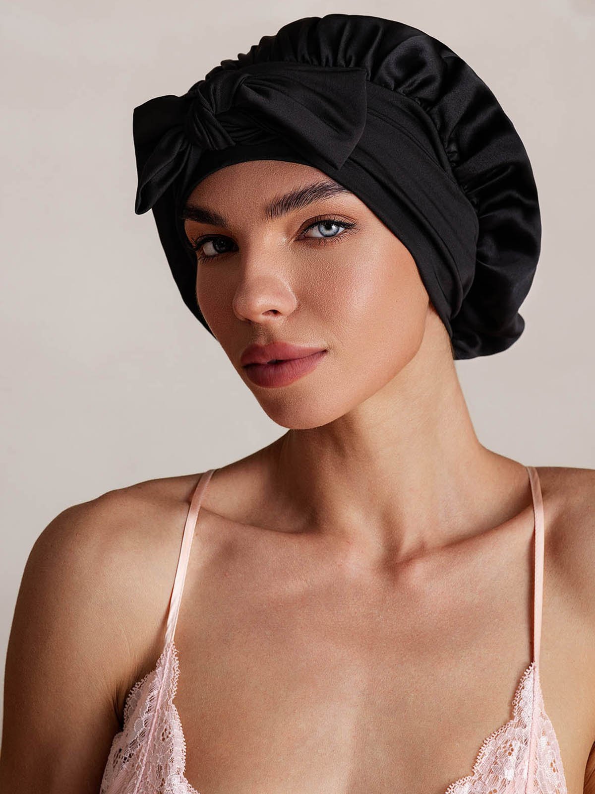 SilkSilky-FR Soie Sleep Cap Noir 003