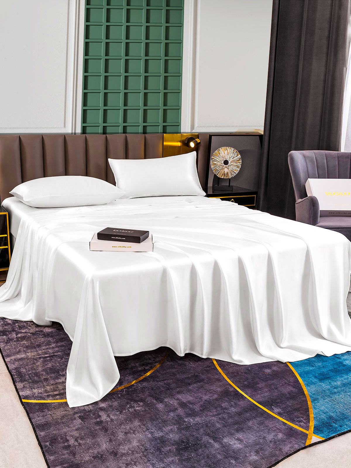 [Blanc] SilkSilky-FR 25Momme Pure Soie Bedding Set 003