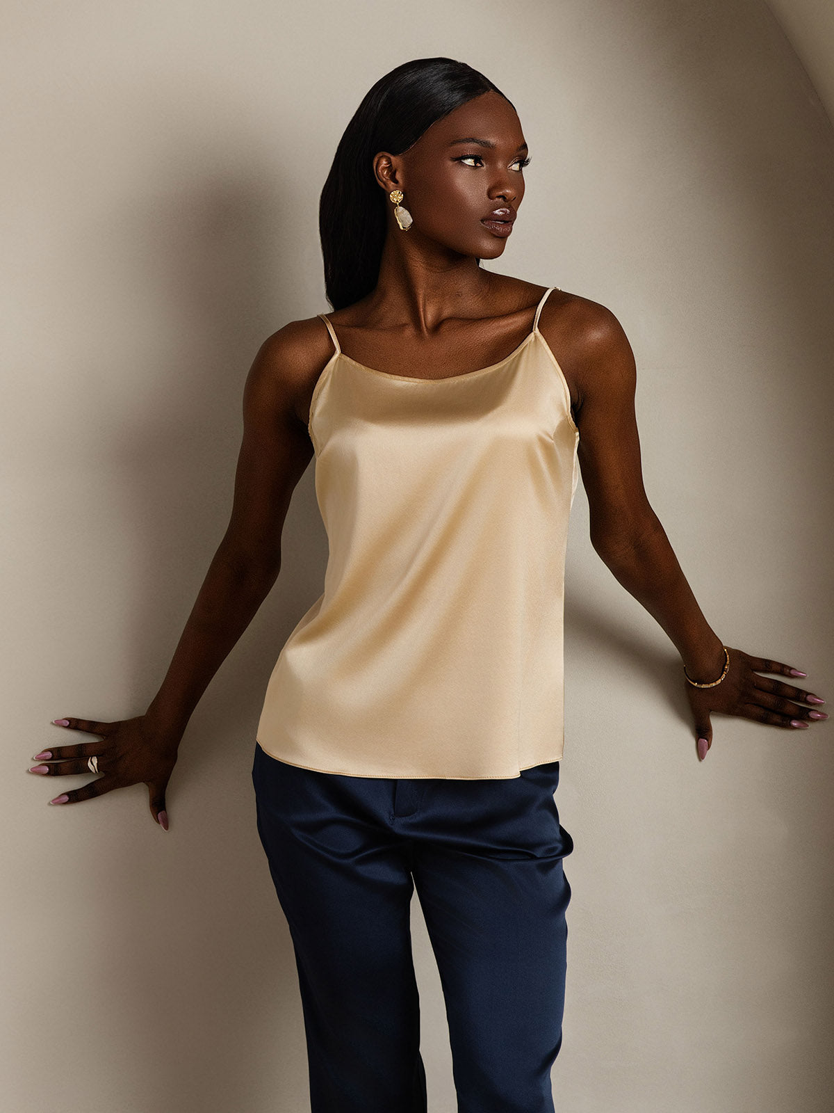 [Champagne] SilkSilky-FR 19Momme Soie Camisoles 005