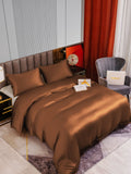 SilkSilky FR 22Momme Pure Soie Bedding Set Café 002