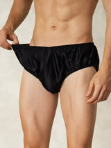 [Noir] SilkSilky-FR Soie Mens Underwear 005