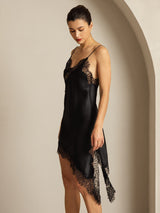 [Noir] SilkSilky-FR Soie Dress 007