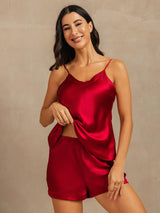 [Rouge Vineux] SilkSilky-FR Sleeveless V Neck Ensemble Camisole 004