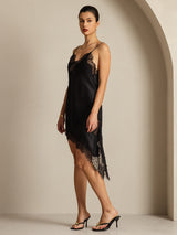 [Noir] SilkSilky-FR Soie Dress 005