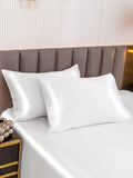 SilkSilky-FR 19Momme Pure Soie Pillowcase Blanc 001