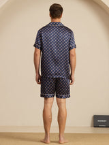 [Chaîne Marine] SilkSilky-FR Short Sleeve Lapel Collar Homme Pyjamas 002