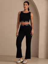 [Noir] SilkSilky-FR Sleeveless Crew Neck Women's Outfit Sets 001