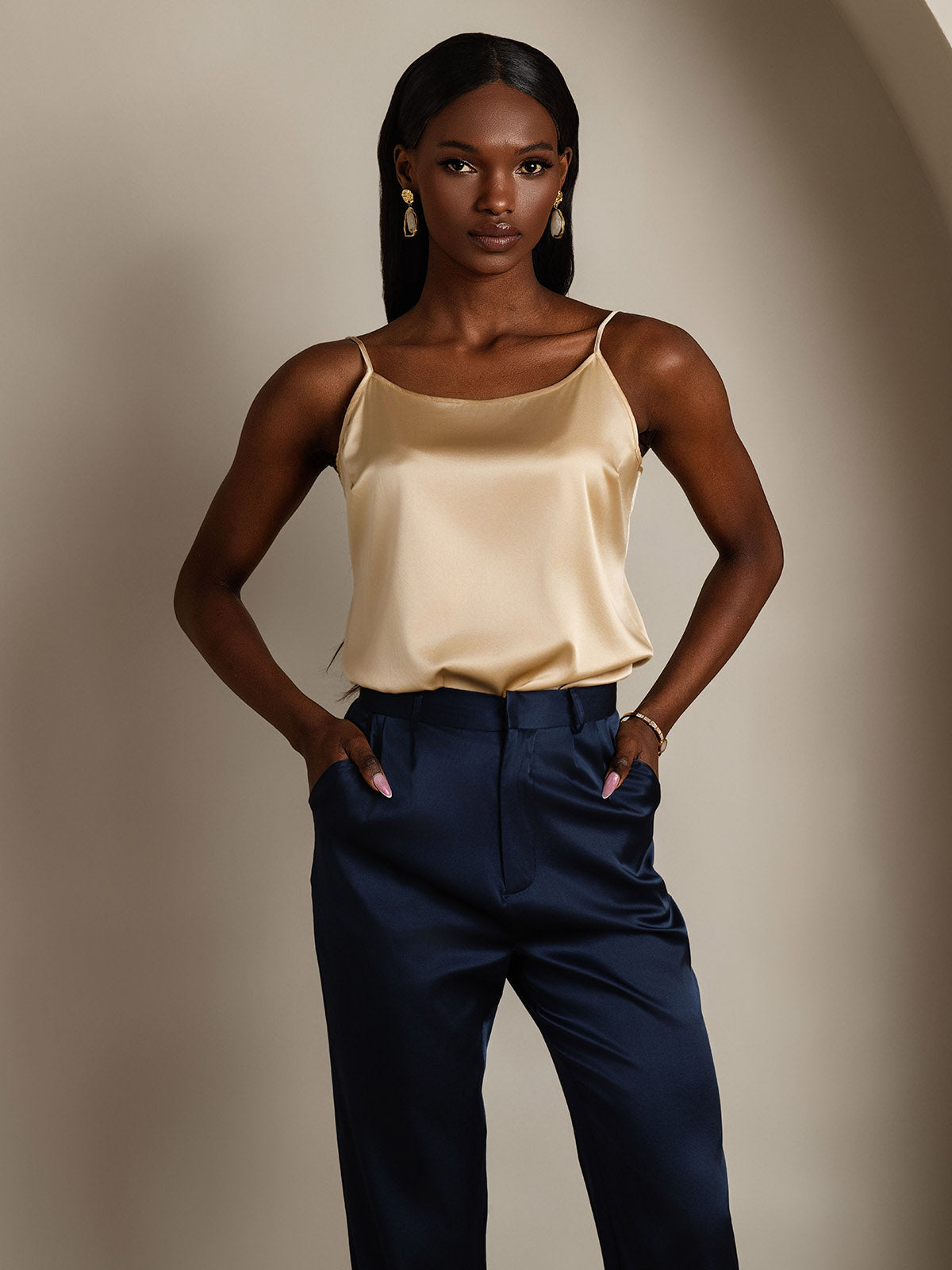 [Champagne] SilkSilky-FR 19Momme Soie Camisoles 006