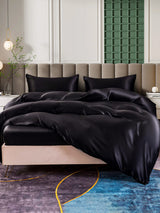 [Noir] SilkSilky-FR 25Momme Parure de Lit Soie 005