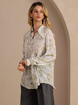 [Fleur de Sauge] SilkSilky-FR Long Sleeve Lapel Collar Blouse 004