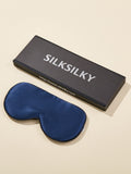 SilkSilky FR 19Momme Pure Soie Eye Mask BleuFoncé 002