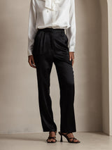 [Noir] SilkSilky-FR 19Momme Soie Womens Pants 001