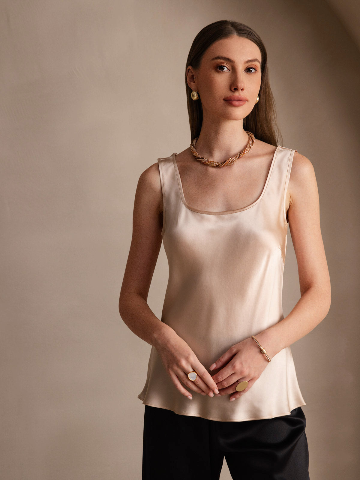 [Champagne] SilkSilky-FR 19Momme Soie Camisoles 004
