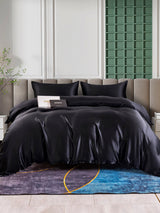 [Noir] SilkSilky-FR 25Momme Parure de Lit Soie 002