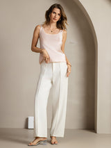 [Rose] SilkSilky-FR Sleeveless Top À Fines Brides 005