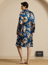 [Dragon Navy] SilkSilky-FR Long Sleeve Homme Peignoir 002