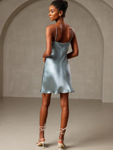 [Bleu Grisâtre] SilkSilky-FR Sleeveless Cowl Neck Robes 002