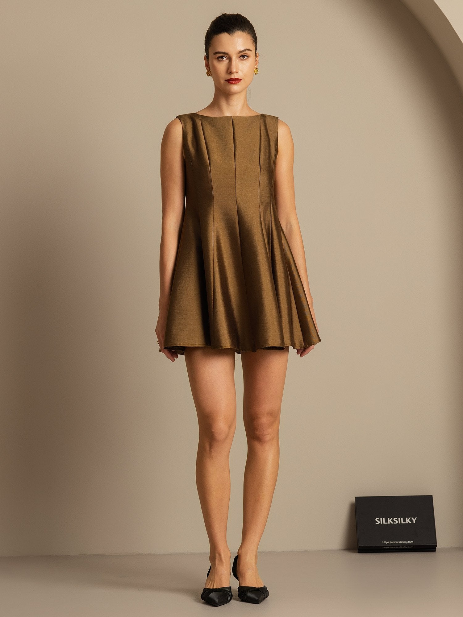 [Bronze] SilkSilky-FR 32Momme Soie Dress 007,